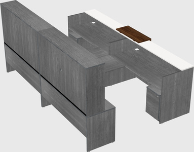 Shared u-shaped reception desks