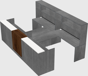 Shared u-shaped reception desks