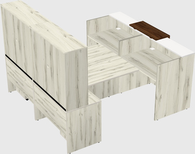 Shared u-shaped reception desks