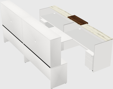 Shared u-shaped reception desks