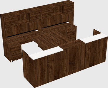 Shared u-shaped reception desks
