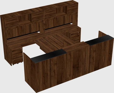 Shared u-shaped reception desks