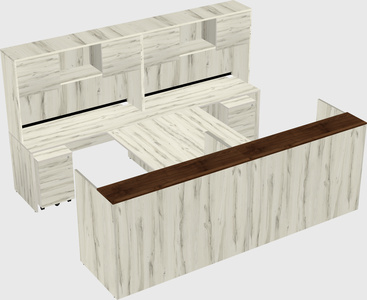 Shared u-shaped reception desks