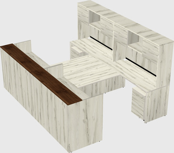 Shared u-shaped reception desks