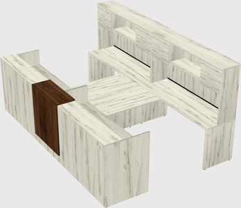 Shared u-shaped reception desks
