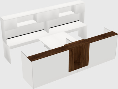 Shared u-shaped reception desks