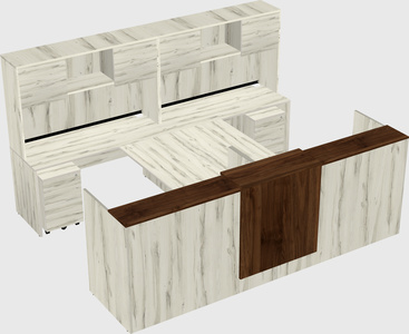 Shared u-shaped reception desks