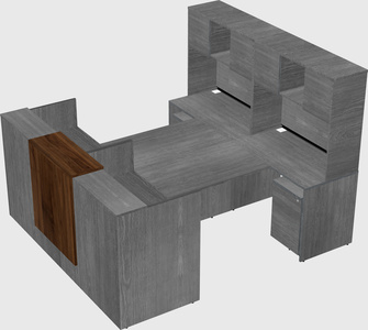 Shared u-shaped reception desks