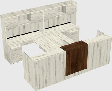 Shared u-shaped reception desks