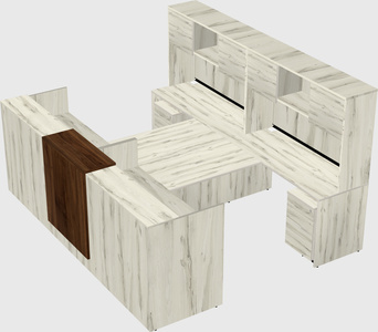 Shared u-shaped reception desks
