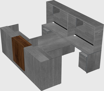 Shared u-shaped reception desks