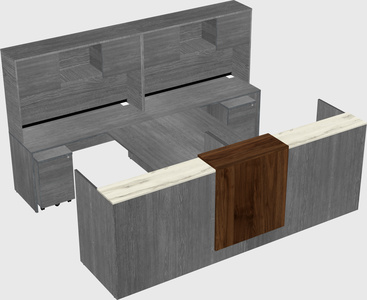Shared u-shaped reception desks