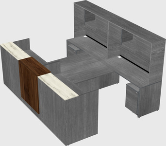 Shared u-shaped reception desks