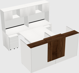 Shared u-shaped reception desks