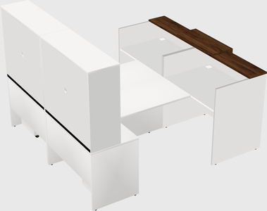 Shared u-shaped reception desks