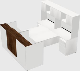 Shared u-shaped reception desks