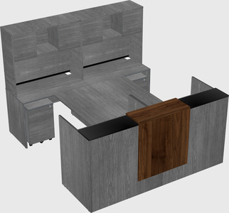 Shared u-shaped reception desks
