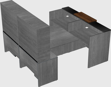 Shared u-shaped reception desks