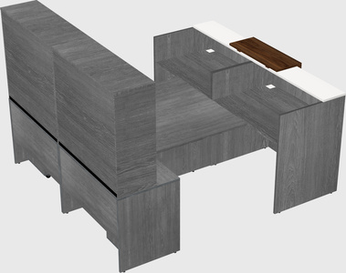 Shared u-shaped reception desks