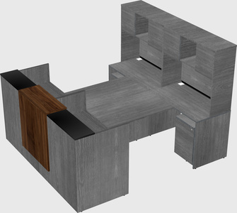 Shared u-shaped reception desks