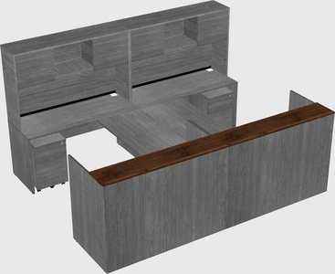 Shared u-shaped reception desks