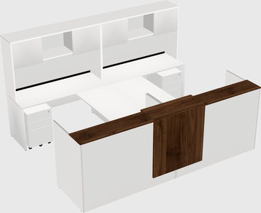 Shared u-shaped reception desks