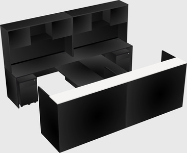 Shared u-shaped reception desks