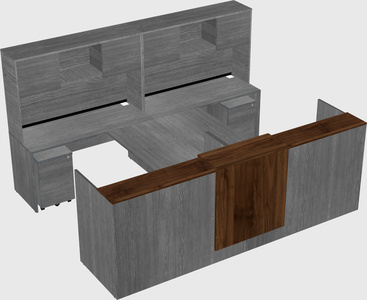 Shared u-shaped reception desks