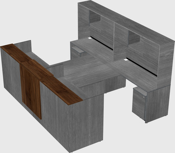 Shared u-shaped reception desks