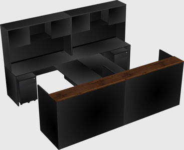 Shared u-shaped reception desks