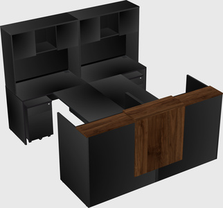 Shared u-shaped reception desks