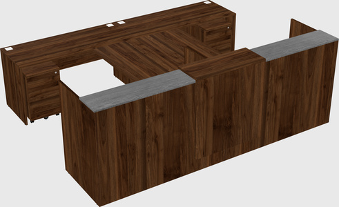 Shared u-shaped reception desks
