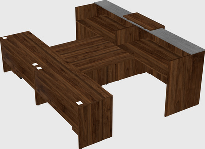 Shared u-shaped reception desks