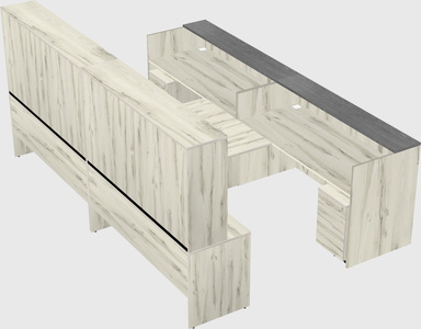 Shared u-shaped reception desks