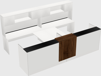 Shared u-shaped reception desks