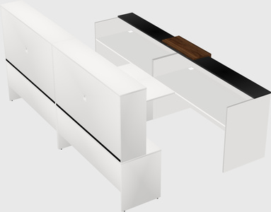 Shared u-shaped reception desks