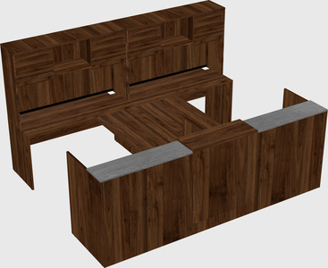 Shared u-shaped reception desks