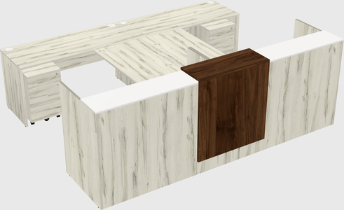 Shared u-shaped reception desks