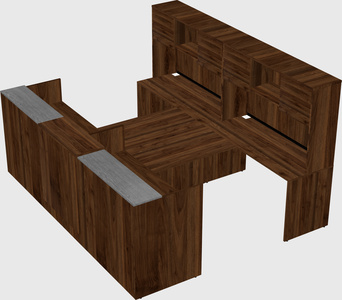 Shared u-shaped reception desks