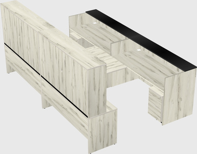 Shared u-shaped reception desks