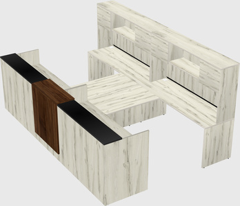 Shared u-shaped reception desks