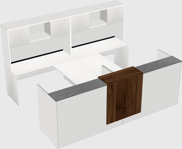 Shared u-shaped reception desks