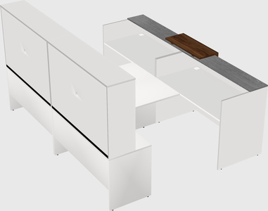 Shared u-shaped reception desks