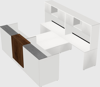 Shared u-shaped reception desks