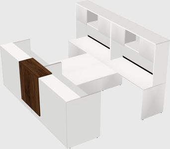 Shared u-shaped reception desks