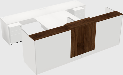Shared u-shaped reception desks