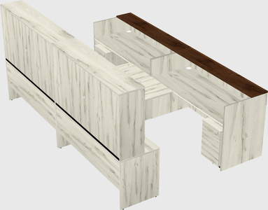 Shared u-shaped reception desks