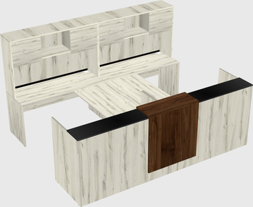 Shared u-shaped reception desks