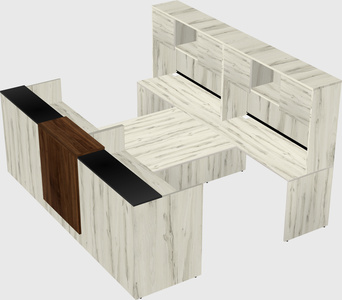 Shared u-shaped reception desks