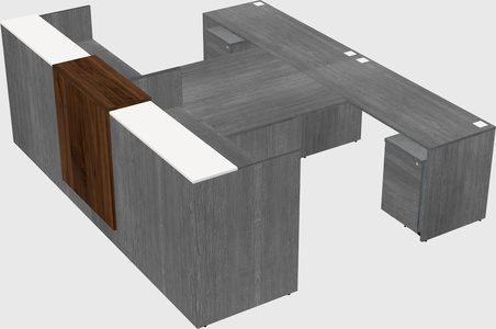 Shared u-shaped reception desks